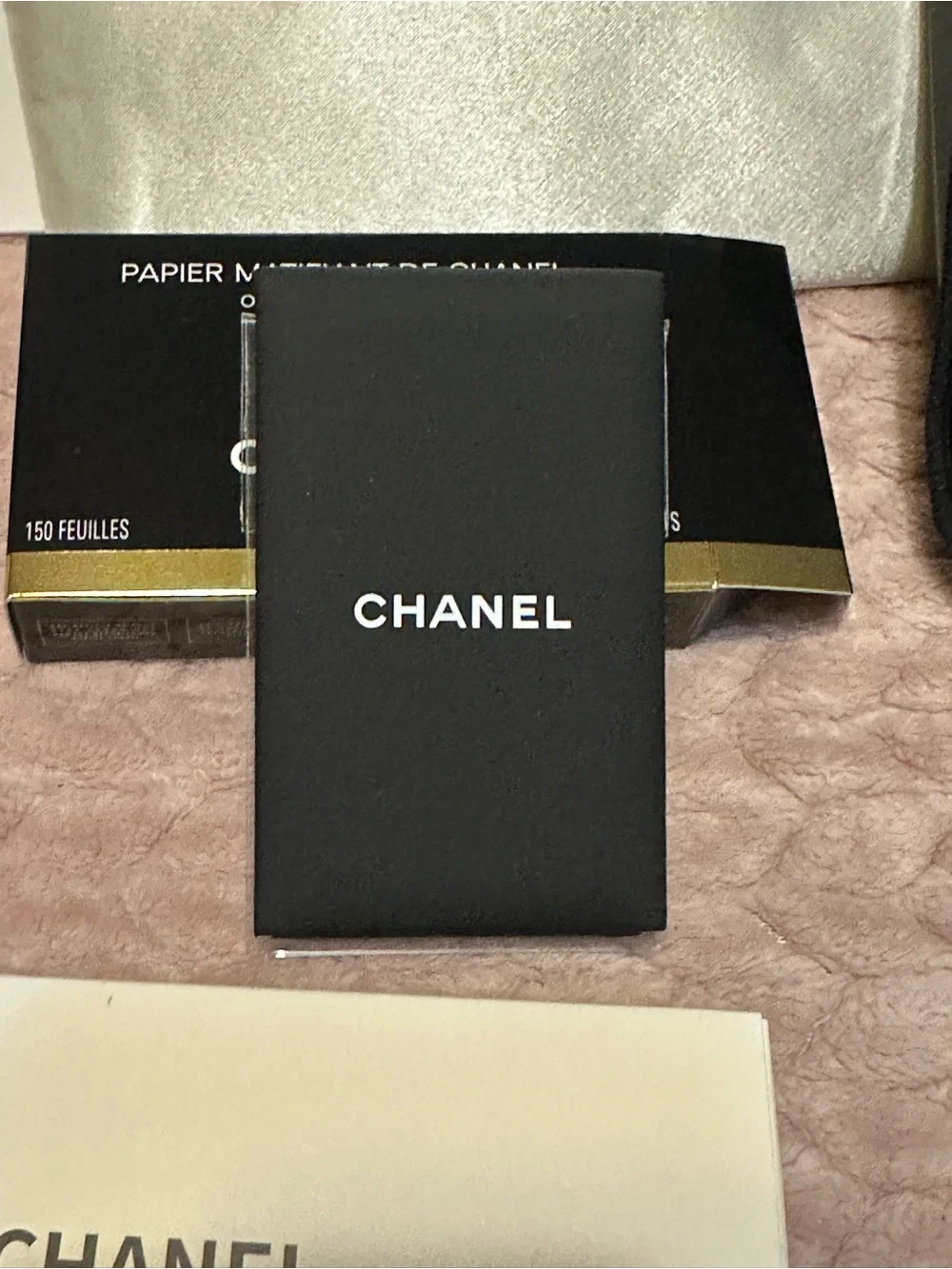 CHANEL Double Mirror Duo, Chanel oil control papers, makeup pouch & brush holder